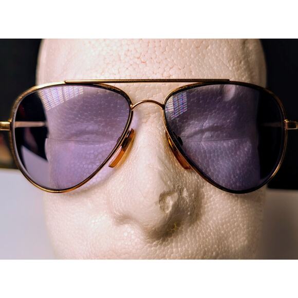 Luxottica Challenger Eyeglasses FRAMES ONLY 135 Gold Electroplated Italy main image 8